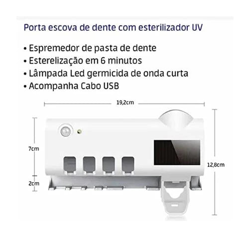 Suporte Automático de Creme Dental para Escovas de Banheiro: